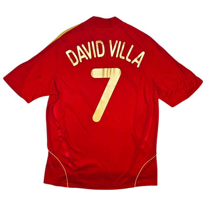 2008/10 Spain Home Football Shirt (L) Adidas 7 Villa - Football Finery - FF301512