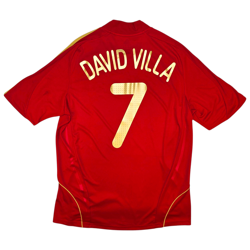 2008/10 Spain Home Football Shirt (L) Adidas 7 Villa - Football Finery - FF301512