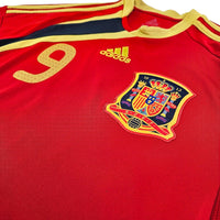 2009 Spain Home Football Shirt (S) Adidas #9 Torres - Football Finery - FF203617