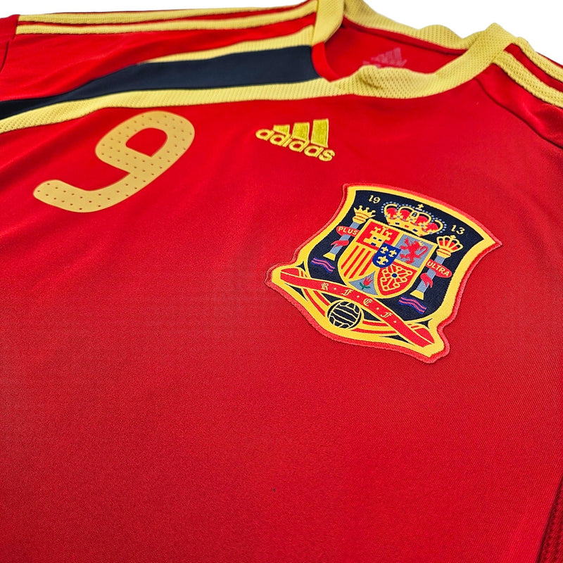 2009 Spain Home Football Shirt (S) Adidas #9 Torres - Football Finery - FF203617