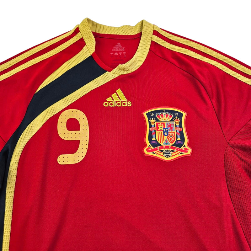 2009 Spain Home Football Shirt (S) Adidas #9 Torres - Football Finery - FF203617