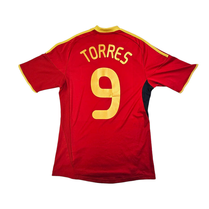 2009 Spain Home Football Shirt (S) Adidas #9 Torres - Football Finery - FF203617