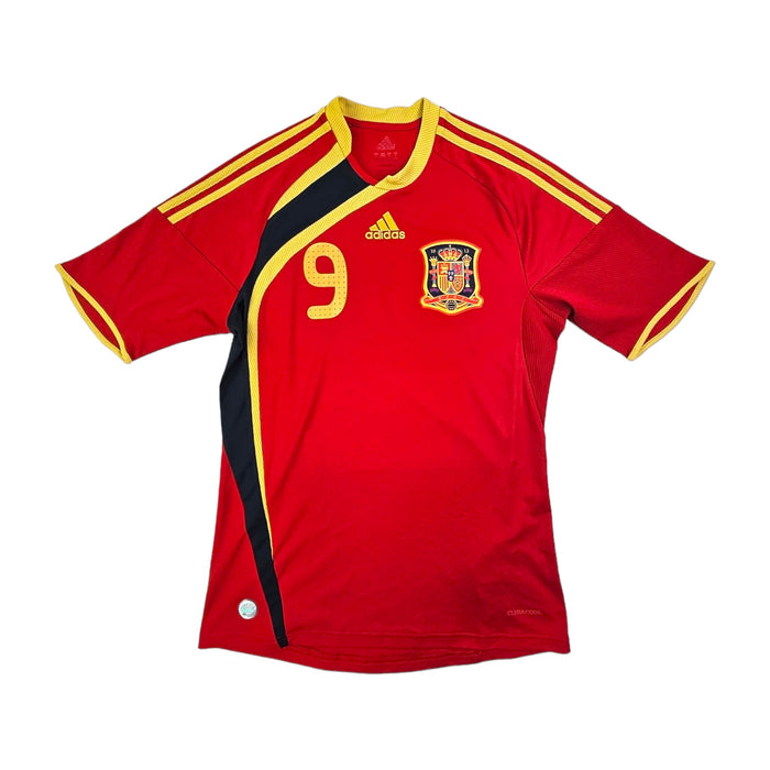 2009 Spain Home Football Shirt (S) Adidas #9 Torres - Football Finery - FF203617