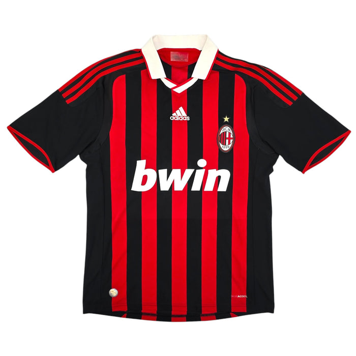 2009/10 AC Milan Home Football Shirt (L) Adidas #80 Ronaldinho - Football Finery - FF204347
