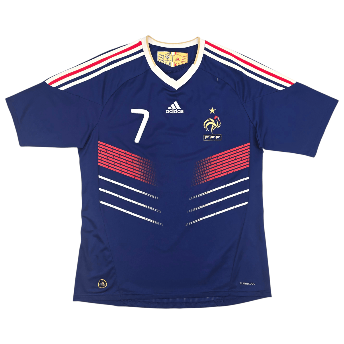 2009/10 France Home Football Shirt (L) Adidas 7 Ribery - Football Finery - FF302967