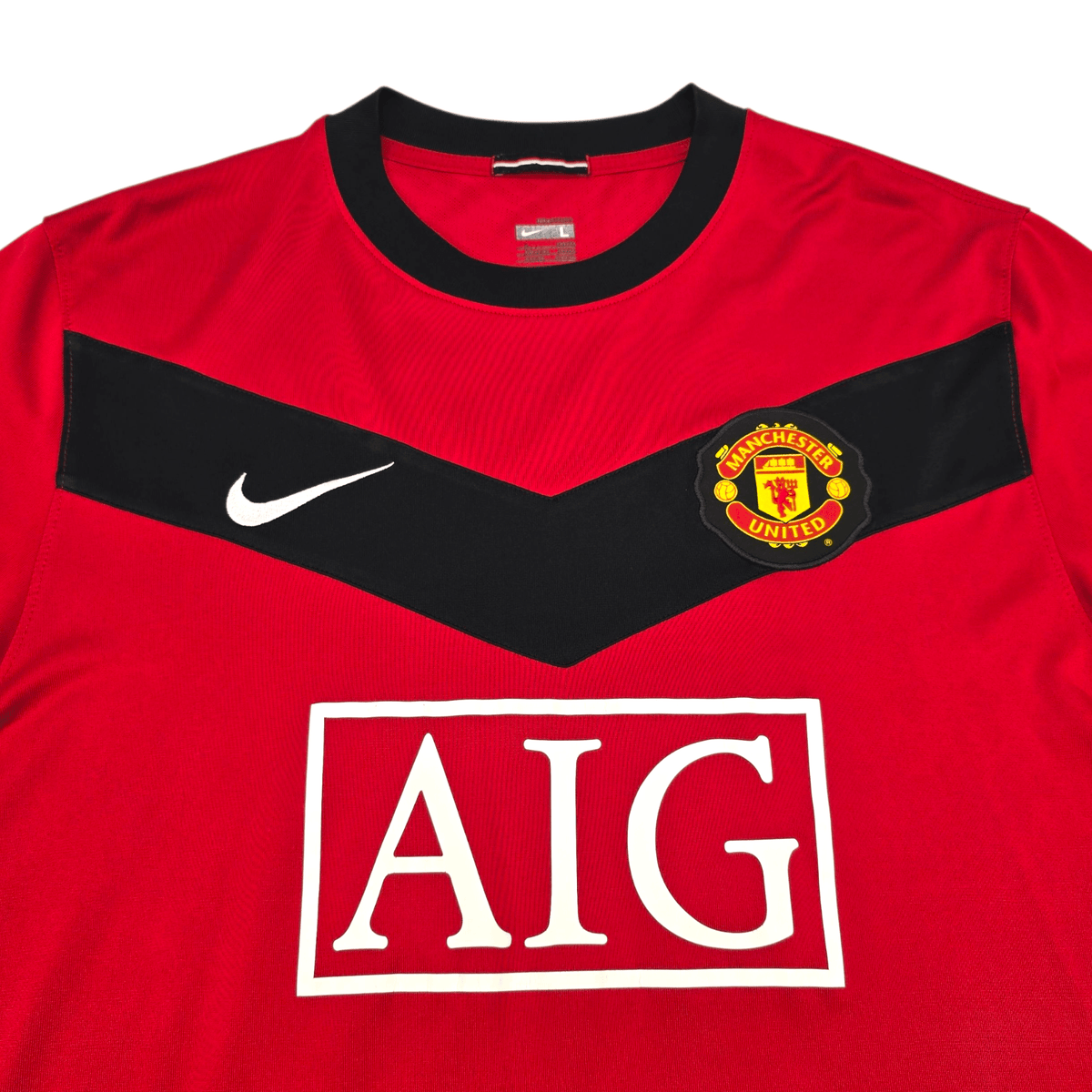 2009/10 Manchester United Home Football Shirt (L) Nike 15 Vidic - Football Finery - FF302111
