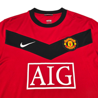 2009/10 Manchester United Home Football Shirt (L) Nike 15 Vidic - Football Finery - FF302111
