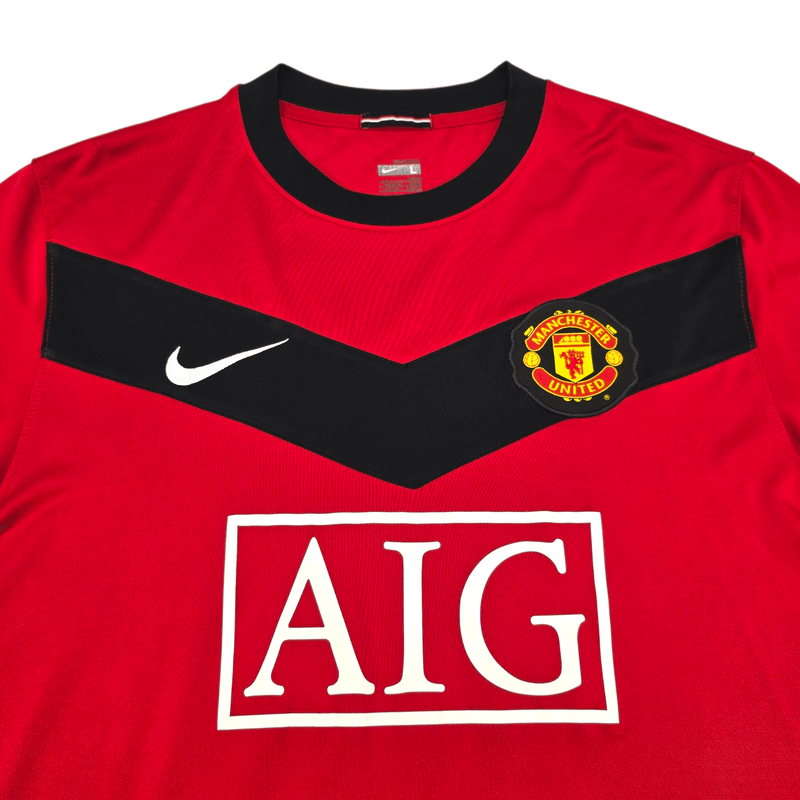 2009/10 Manchester United Home Football Shirt (L) Nike 15 Vidic - Football Finery - FF302111