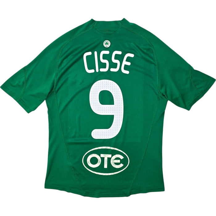 2009/10 Panathinaikos Home Football Shirt (M) Adidas 9 Cisse - Football Finery - FF307450