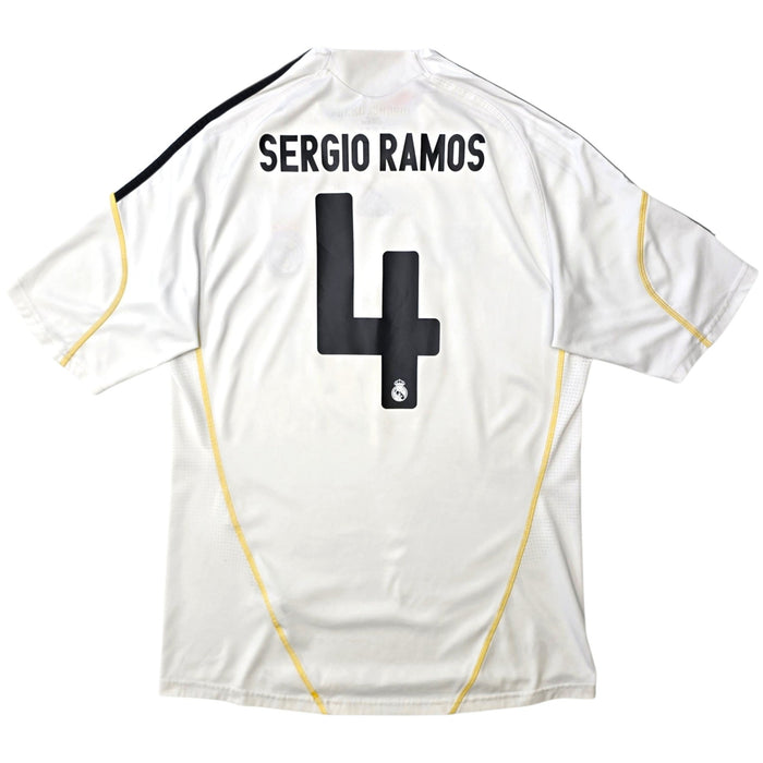 2009/10 Real Madrid Home Football Shirt (S) Adidas #4 Sergio Ramos - Football Finery - FF307420