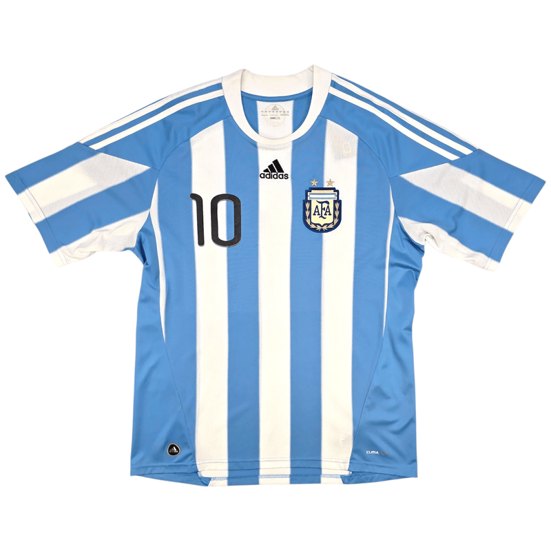 2010/11 Argentina Home Football Shirt (L) Adidas 10 Messi - Football Finery - FF302387