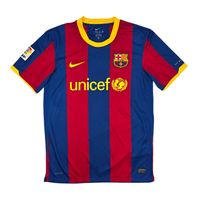 2010/11 Barcelona Home Football Shirt (M) Nike 10 Messi - Football Finery - FF302471