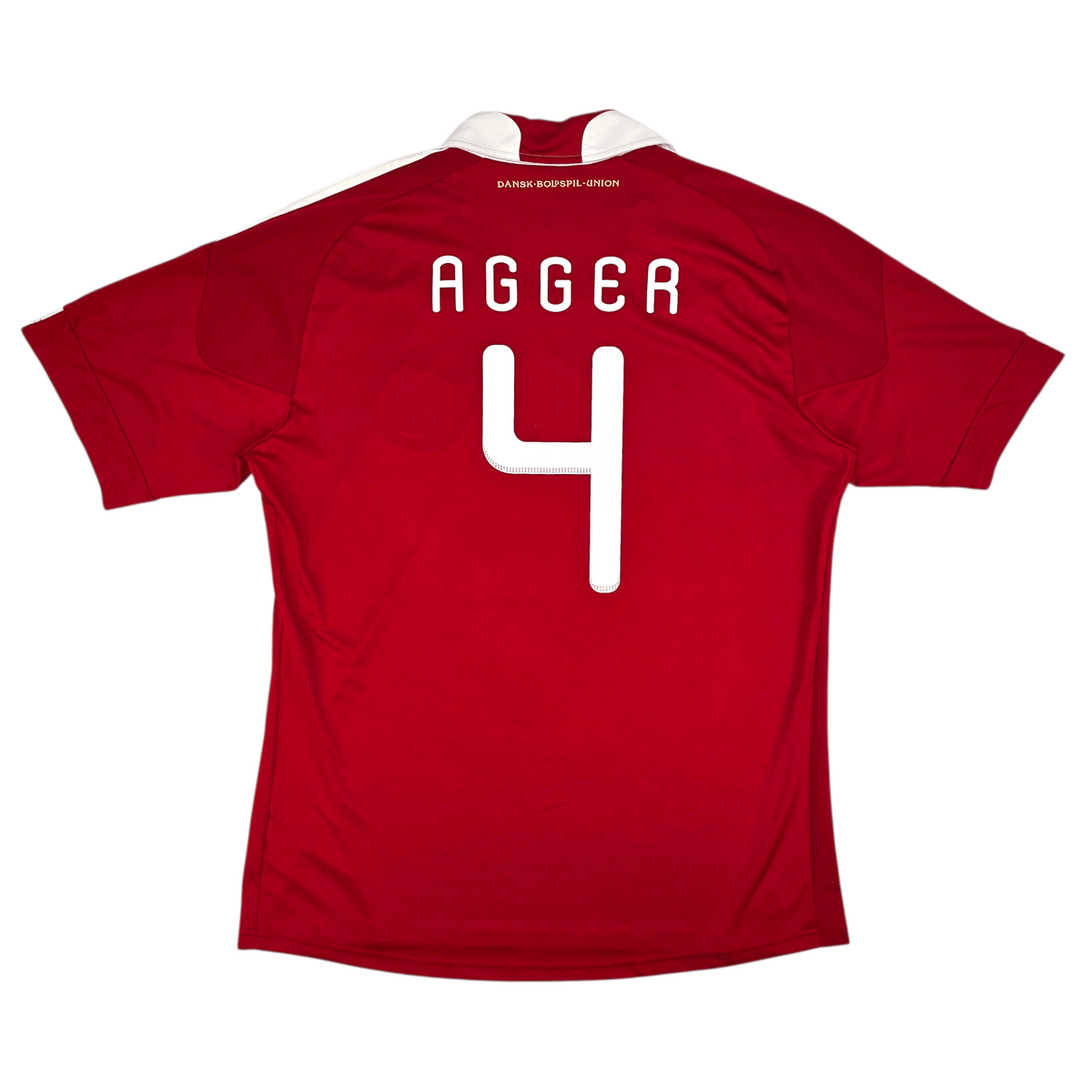 2010/11 Denmark Home Football Shirt (XL) Adidas 4 Agger - Football Finery - FF301655
