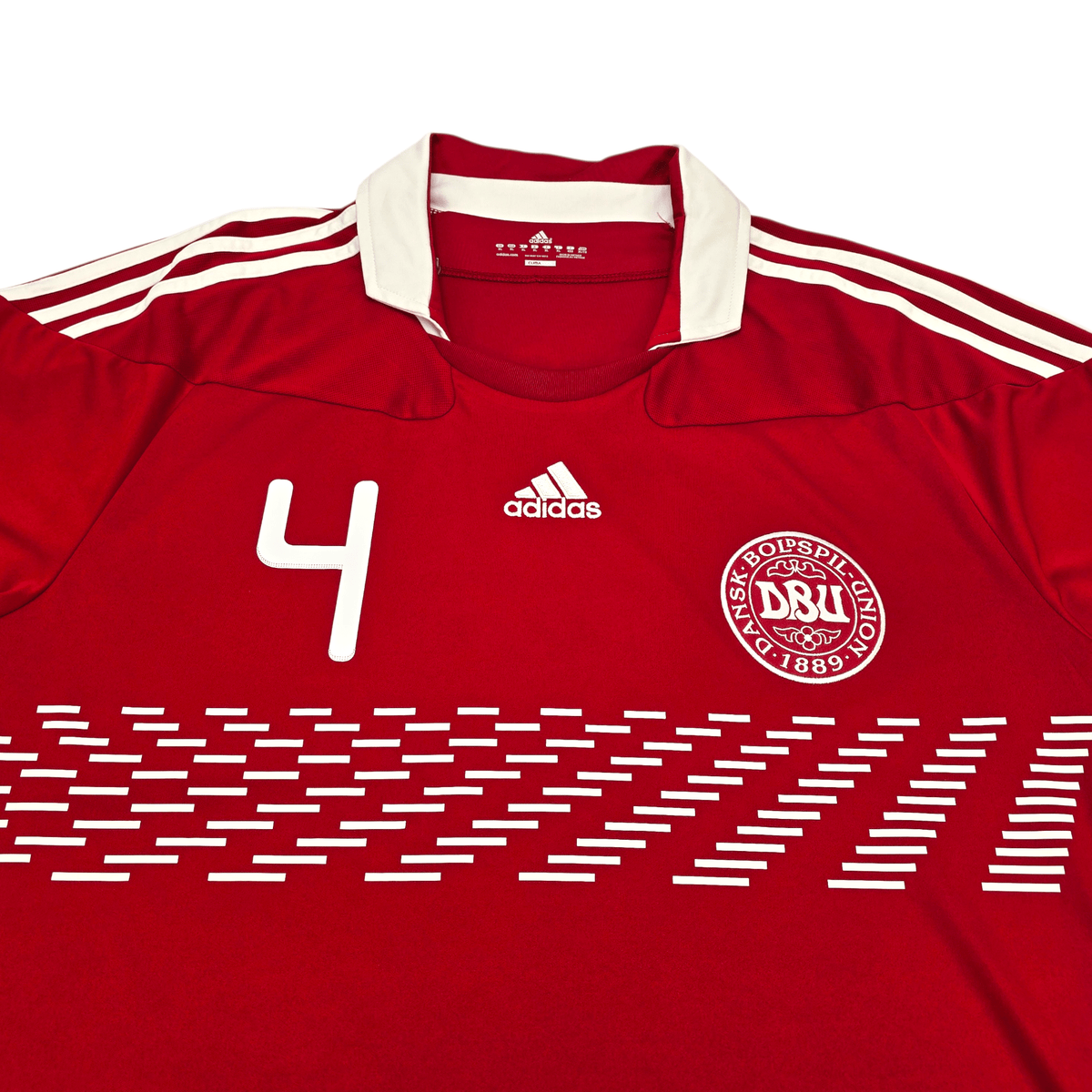 2010/11 Denmark Home Football Shirt (XL) Adidas 4 Agger - Football Finery - FF301655