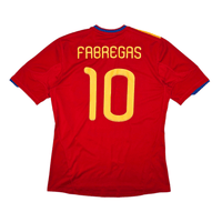 2010/11 Spain Home Football Shirt (L) Adidas 10 Fabregas - Football Finery - FF302383