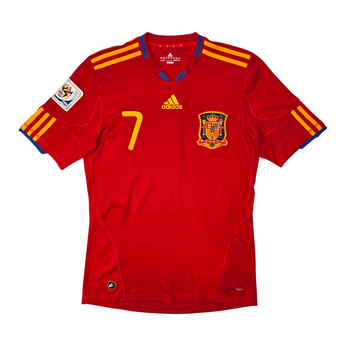 2010/11 Spain Home Football Shirt (S) Adidas 7 David Villa - Football Finery - FF302880