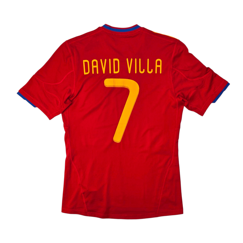 2010/11 Spain Home Football Shirt (S) Adidas 7 David Villa - Football Finery - FF302880