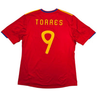2010/11 Spain Home Football Shirt (XL) Adidas 9 Torres - Football Finery - FF304231