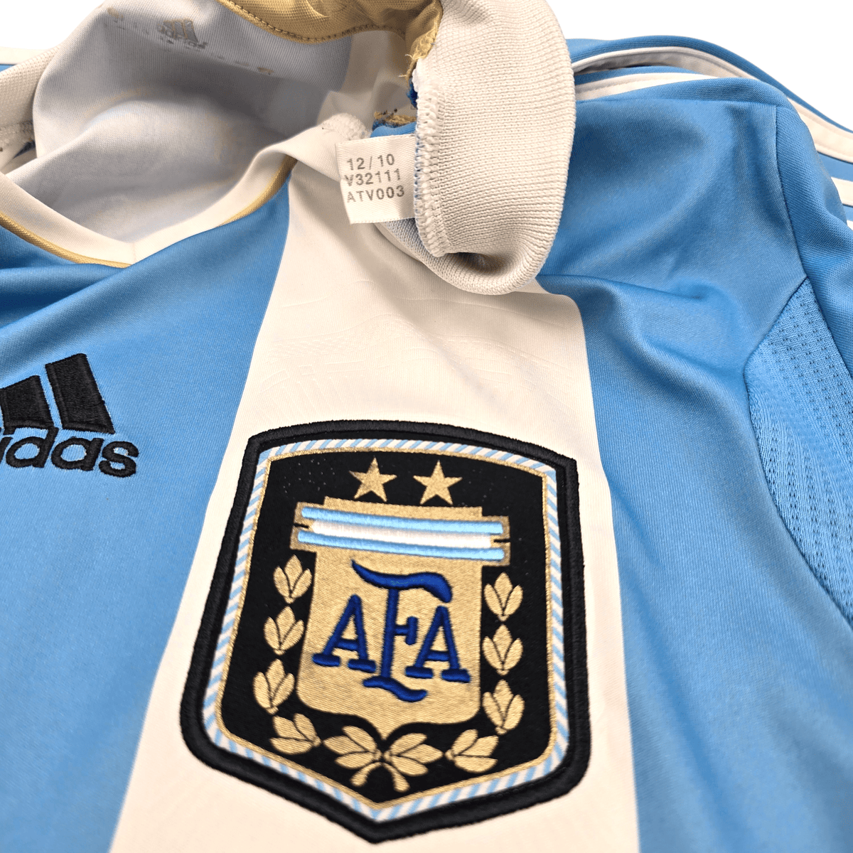 2011/12 Argentina Home Football Shirt (M) Adidas 10 Messi - Football Finery - FF302492