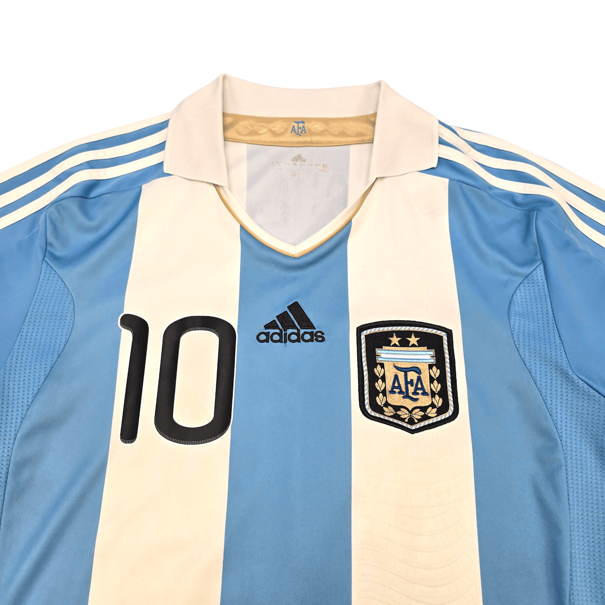 2011/12 Argentina Home Football Shirt (M) Adidas 10 Messi - Football Finery - FF302492