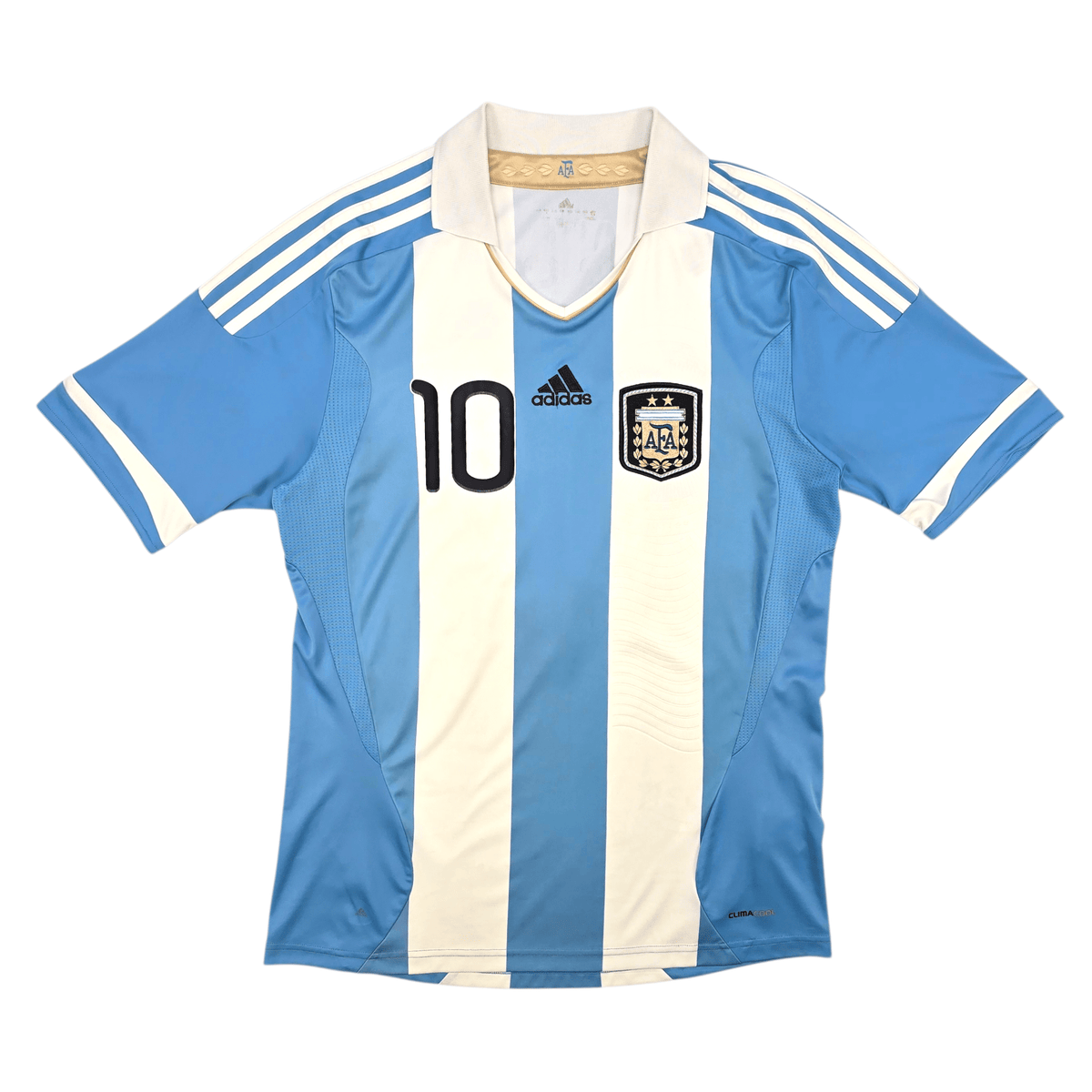 2011/12 Argentina Home Football Shirt (M) Adidas 10 Messi - Football Finery - FF302492
