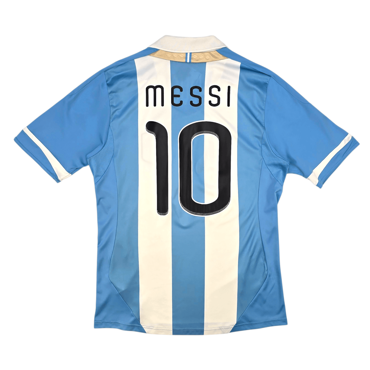 2011/12 Argentina Home Football Shirt (M) Adidas 10 Messi - Football Finery - FF302492