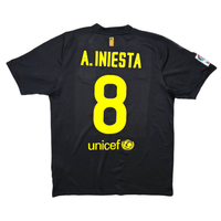 2011/12 Barcelona Away Football Shirt (M) Nike 8 Iniesta - Football Finery - FF303035