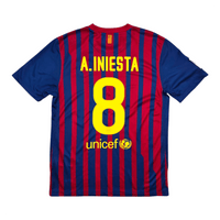 2011/12 Barcelona Home Football Shirt (M) Nike 8 A.Iniesta - Football Finery - FF303483