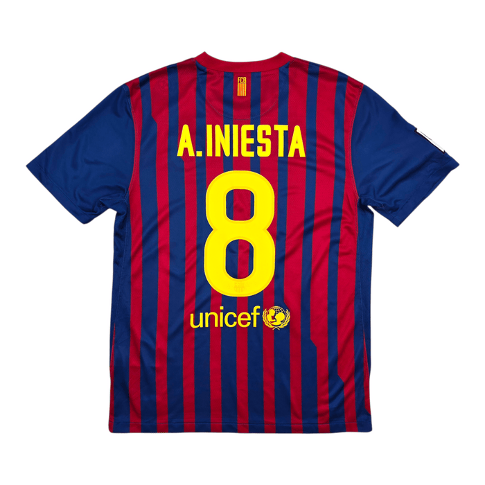 2011/12 Barcelona Home Football Shirt (M) Nike 8 A.Iniesta - Football Finery - FF303483