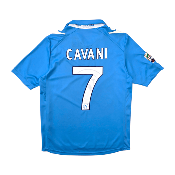 2011/12 Napoli Home Football Shirt (S) Macron 7 Cavani - Football Finery - FF303763
