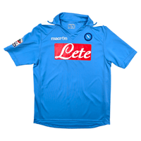 2011/12 Napoli Home Football Shirt (S) Macron 7 Cavani - Football Finery - FF303763