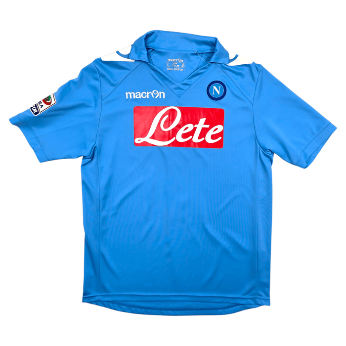 2011/12 Napoli Home Football Shirt (S) Macron 7 Cavani - Football Finery - FF303763