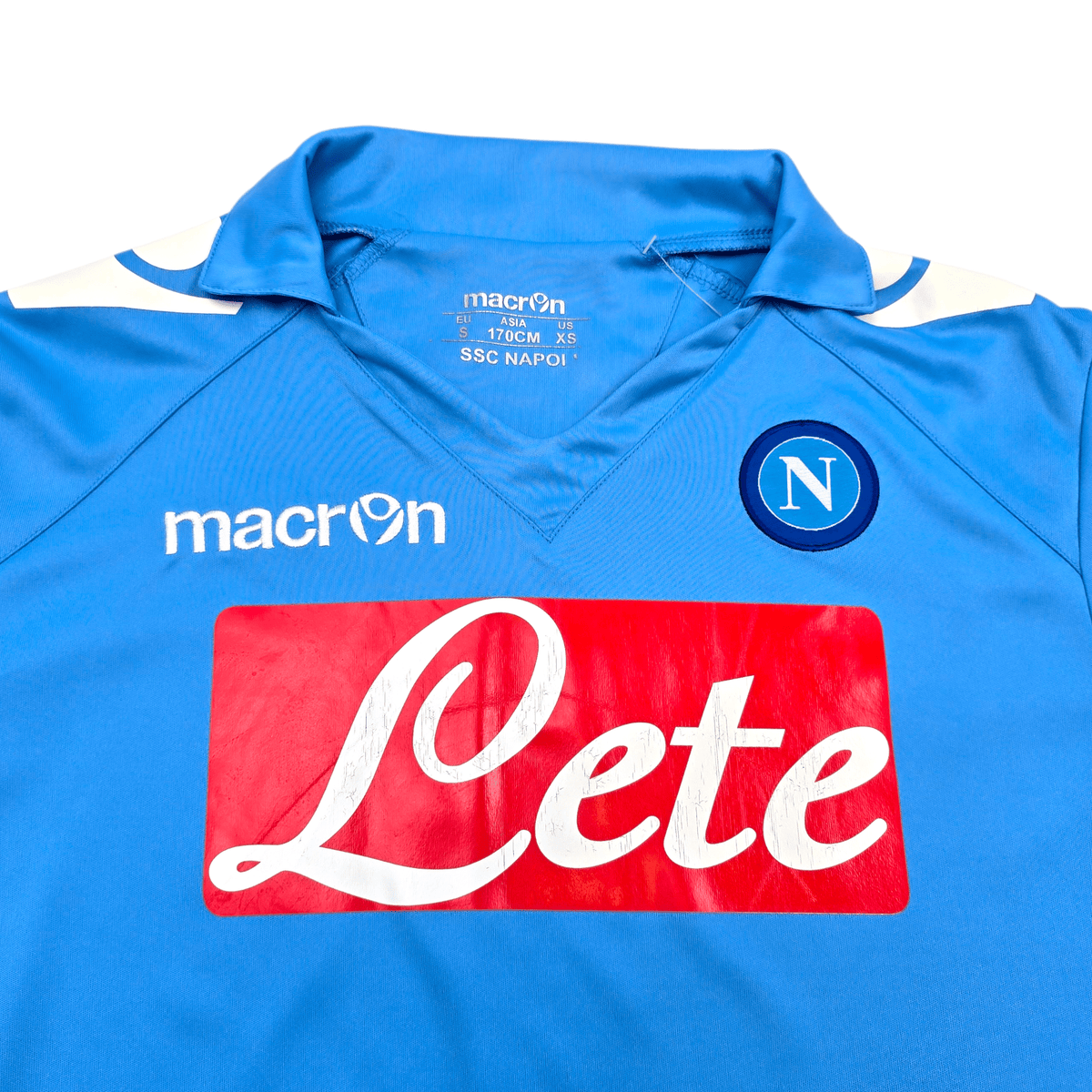 2011/12 Napoli Home Football Shirt (S) Macron 7 Cavani - Football Finery - FF303763