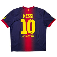 2012/13 Barcelona Home Football Shirt (XL) Nike 10 Messi - Football Finery - FF306112