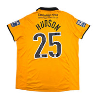 2012/13 Cambridge United Home Football Shirt (XL) Burrda Sport #25 Hudson (Matchworn) Squad Signed - Football Finery - FF307799