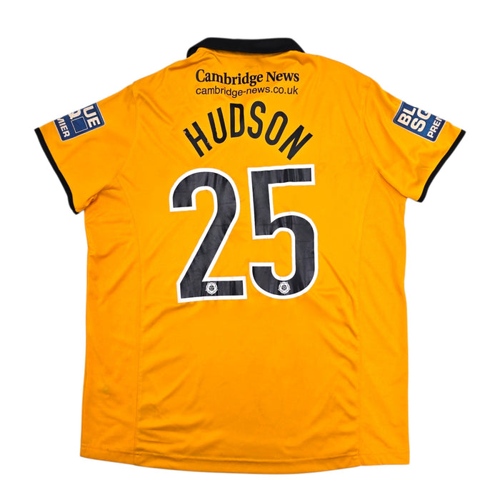 2012/13 Cambridge United Home Football Shirt (XL) Burrda Sport #25 Hudson (Matchworn) Squad Signed - Football Finery - FF307799