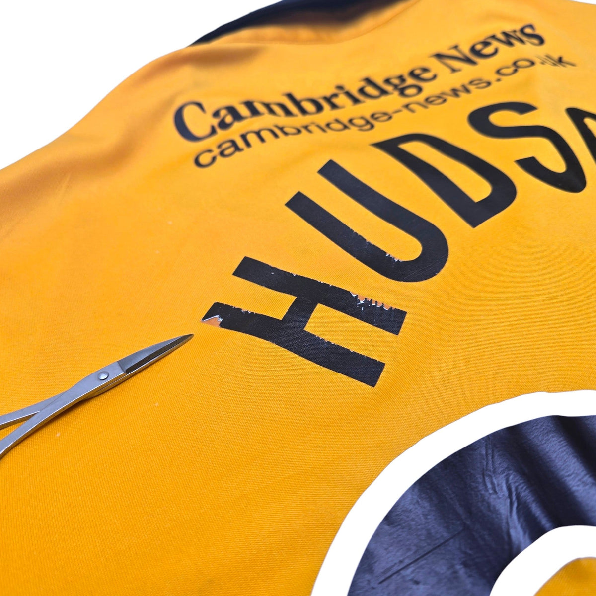 2012/13 Cambridge United Home Football Shirt (XL) Burrda Sport #25 Hudson (Matchworn) Squad Signed - Football Finery - FF307799