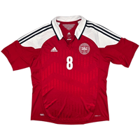 2012/13 Denmark Home Football Shirt (XL) Adidas 8 Eriksen - Football Finery - FF301405