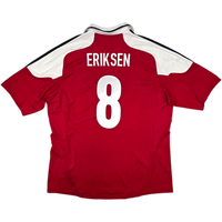 2012/13 Denmark Home Football Shirt (XL) Adidas 8 Eriksen - Football Finery - FF301405