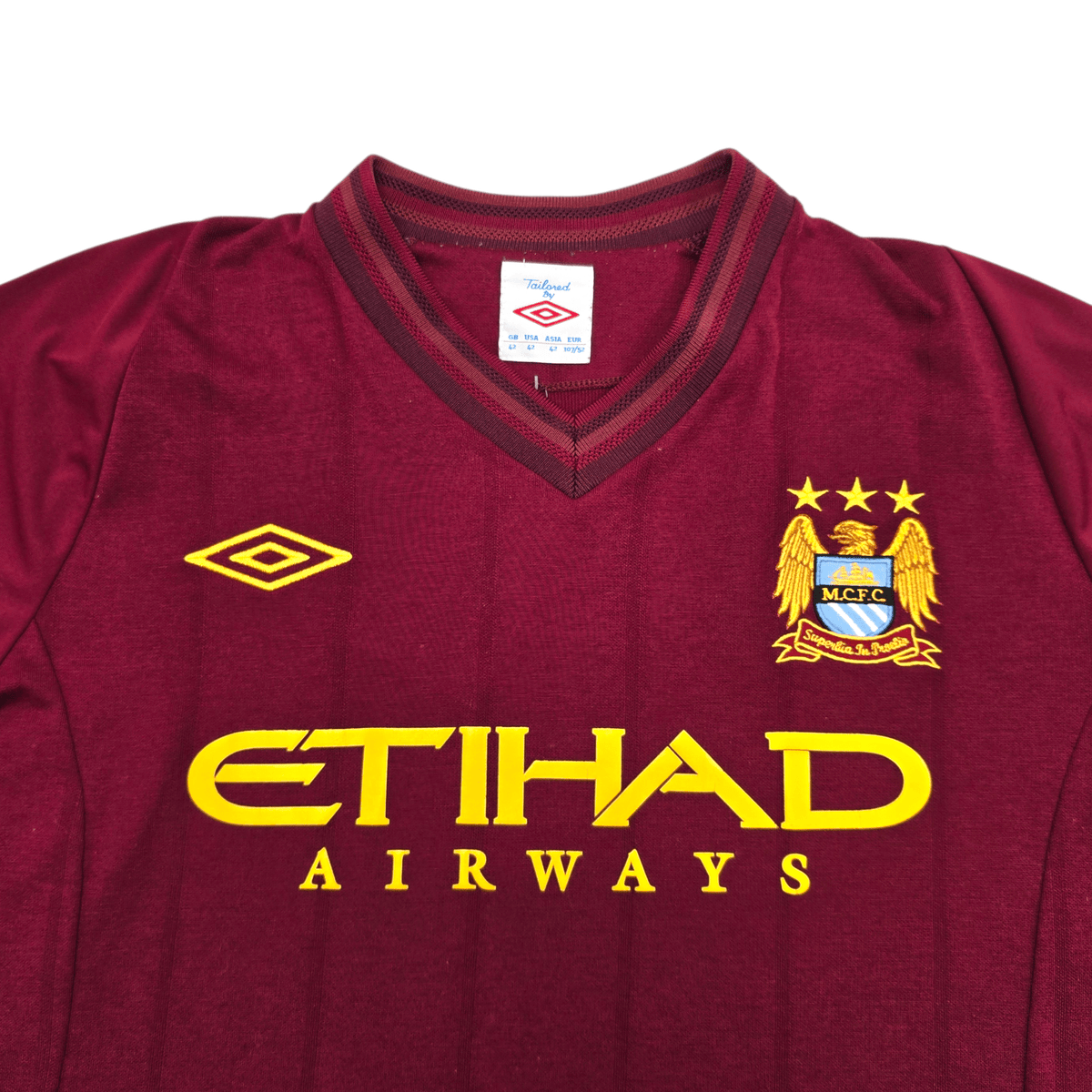 2012/13 Manchester City Away Football Shirt (M) Umbro 4 Kompany - Football Finery - FF304679