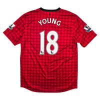2012/13 Manchester United Home Football Shirt (L) Nike 18 Young - Football Finery - FF304681