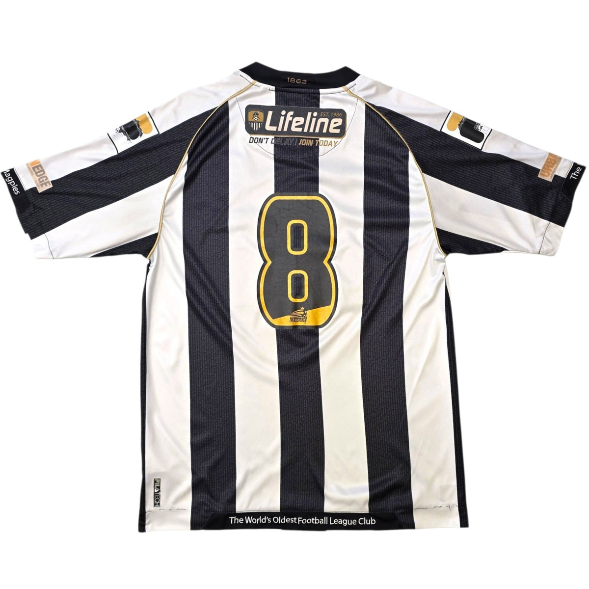 2012/13 Notts County Home Football Shirt (M) Fila #8 (150 Yr Aniversary) - Football Finery - FF307163