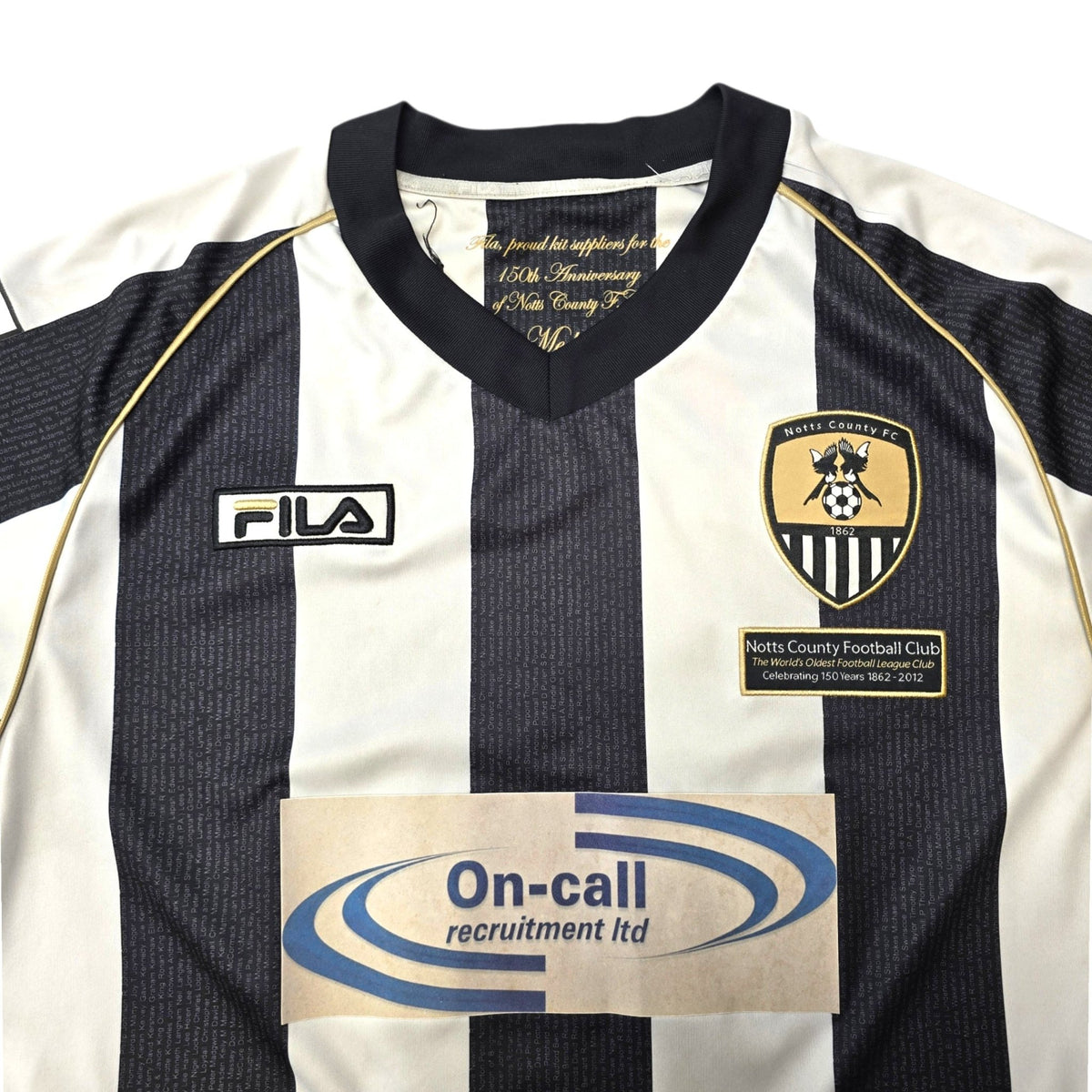 2012/13 Notts County Home Football Shirt (M) Fila #8 (150 Yr Aniversary) - Football Finery - FF307163