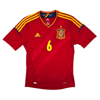 2012/13 Spain Home Football Shirt (M) Adidas #6 Iniesta - Football Finery - FF204550