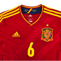 2012/13 Spain Home Football Shirt (M) Adidas #6 Iniesta - Football Finery - FF204550