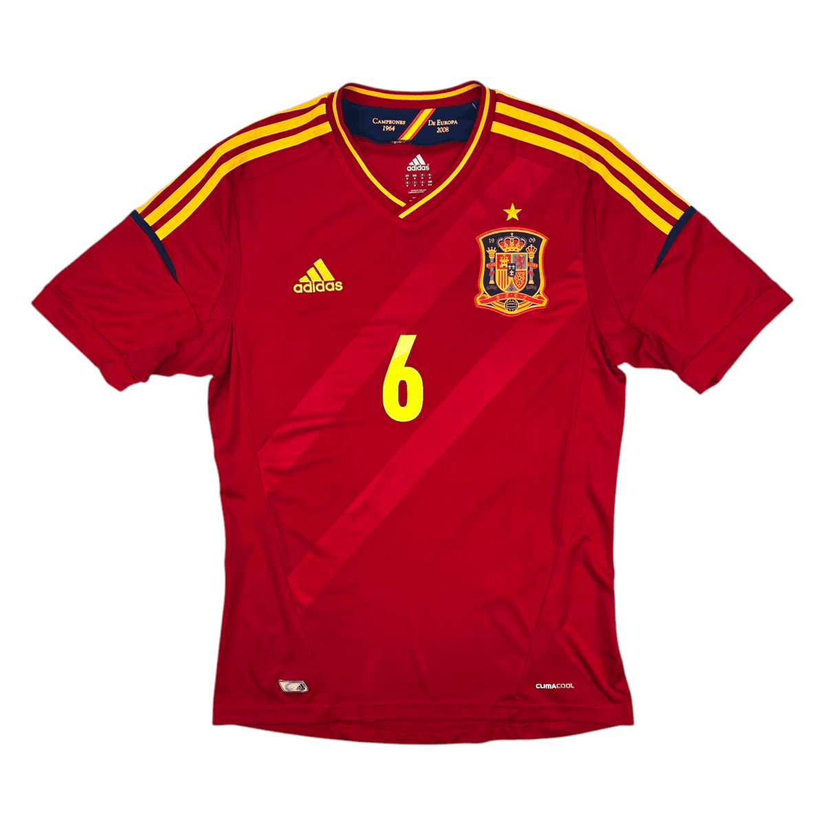 2012/13 Spain Home Football Shirt (M) Adidas 6 Iniesta - Football Finery - FF301026
