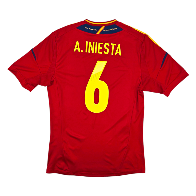 2012/13 Spain Home Football Shirt (M) Adidas 6 Iniesta - Football Finery - FF301026
