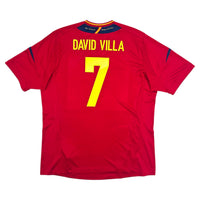 2012/13 Spain Home Football Shirt (XL) Adidas 7 David Villa - Football Finery - FF304477
