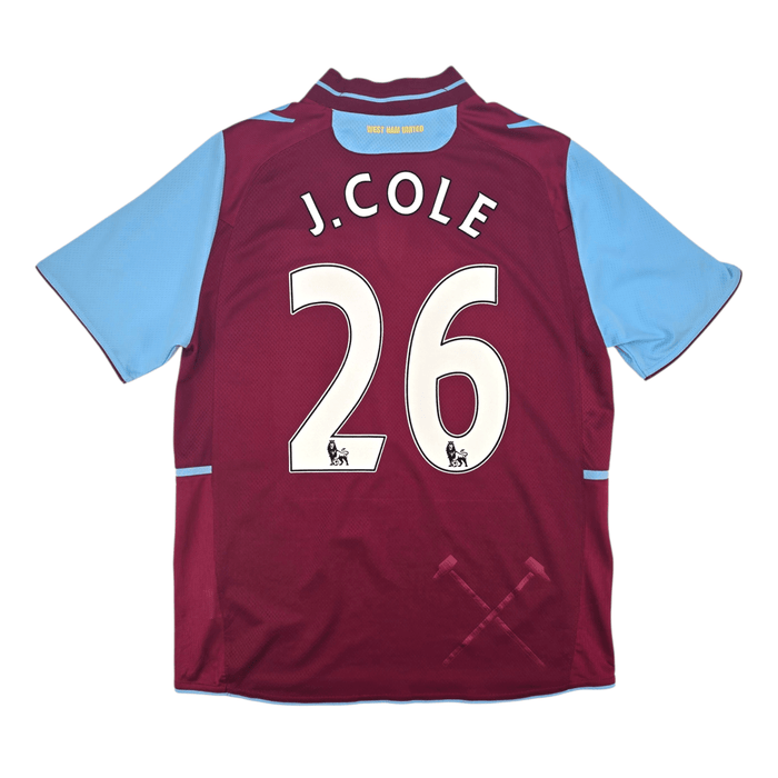 2012/13 West Ham United Home Football Shirt (M) Macron 26 J.Cole - Football Finery - FF301490