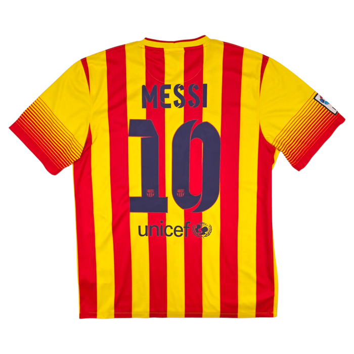 2013/14 Barcelona Away Football Shirt (L) Nike 10 Messi - Football Finery - FF302472